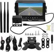 7in Wireless Backup Camera Kit IPS LCD Screen Real Time Recording Reversing Camera for Truck Trailer RV Camper Van