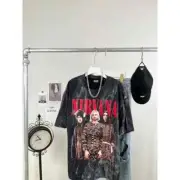Vintage bleached shirt, band shirt, 100% authentic bleached fabric (NIRVANA)