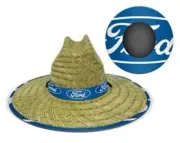 FORD Logo Straw Wide Brim Hat Bar Man Cave Christmas Summer Beach Father Gift