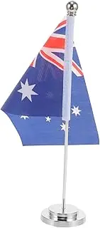 1 Set Australian Flag Custom Flag Banner Desk Flags with Base Flag Pride Flag Flags World Flag Pole Holder Flag Pole Bracket Office Desk Decor Mini Flags Polyester