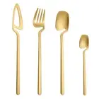 8 Pieces Cutlery Tableware Set Fork Spoon Knife Silver Gold Creative Hanging