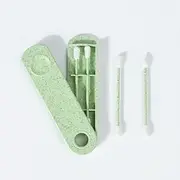 Reusable Cotton Buds for Ear Cleaning, 2 Sets of Cotton Buds for Ears, Environmentally Friendly Q Tips for Ears, Biodegradable, Washable, Multicoloured, Blue, Green