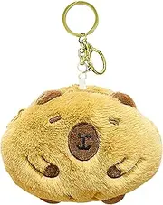 [Generic] Plush Capybara Wallet - Soft Coin Bag with Buckle - Cute Capybara Wallet, Keychain Plush Ornament for Cash, Cards, Headphones, Keys