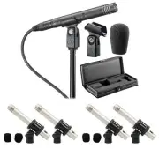 Audio Technica AT4051B Condenser Recording/Broadcast Microphone+(4) Samson Mics