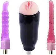 Automatic Sex Machine Attachment 3XLR Connector with Automatic Male Masturbator Cup Realistic Pussy Pocket Sex Toys for Men and Women Sex Machine Dildo Attachments