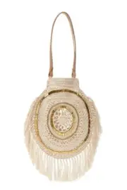 BNWT SASS & BIDE 'Life Kiss!' Embellished Crochet & Fringed Couture Gallery Bag