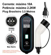 Electric Car Charger Type 2 32A 16A Charger Type 1 EV Charger Portable Electric Vehicle Charging Cable GBT for Tesla BYD TYPE 2 16A BR Plug