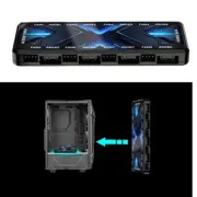 ARGB PWM Fan Controller Hubs 5V 3 Pin 12V 4Pin SATAs Power 8 Port for Cooling