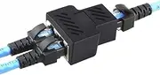 Supportos YHM Crystal Network Straight Through Head-line Connector Terminal Female to Female Three Head RJ45 Interface Extension Device(Black) (Color : Black)