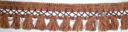 6 yards LATTICE TASSEL SKIRT FRINGE-WINE-RED/RUST/GOLD- Upholstery Fabric Trim P