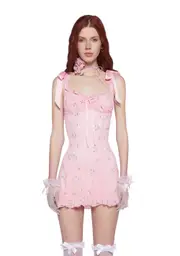 [Sugar Thrillz] Wildflower Fables Mini Dress - Pink