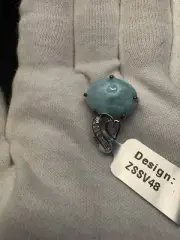 Larimar & White Topaz Sterling Silver Pendant