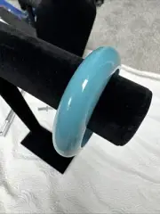 Vintage Turquoise Blue, Chunky, Oversized, Wide Acrylic Plastic Bangle Bracelet