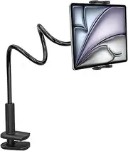 EXSHOW Gooseneck Tablet Stand Phone Holder, 85CM Tablet Holder for Bed Desk with Adjustable Lazy Long Arm Clamp Mount for iPad Pro 12.9 Air Mini, Galaxy Tab, Z Fold/Flip, iPhone, All 4-13" Tablets