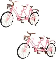 ibasenice Two-Seater Bicycle Bike Model Mini Bike Decor Bike Figurine Decor Cycle Miniature Tabletop Decoration Bike Sculpture Cycle Model Mini Accessory Bike Plaything Abs Pink