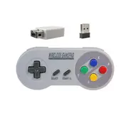 Game Controller Wireless 2.4G Gamepad Joypad Joystick Compatible for SNES Mini PC NS Switch Colorful Button GrayWhite