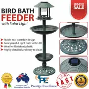 Bird Bath Feeder Outdoor Solar Light Home Garden Feature Decor Birdbath Fountain