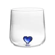 Heart Decor Glass Cup Cocktail Glass Milk Glass Couple Glass Water Container Blue 8.5x8.5cm