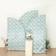 3 Satin GREEN Chiara Backdrop Floral Print Wedding Arch STAND COVERS Party Decor