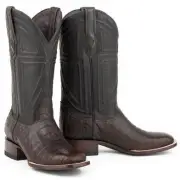 Men's Stetson Kaycee Caiman Belly Boots Square Toe Handcrafted JBS Collection