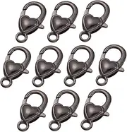 ARTSEWPLY Jewelry Making Supplies 10pcs Heart Shape Lobster Clasp Alloy Clasps for DIY Necklace Bracelet