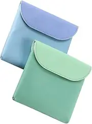HAKIDZEL 2Pcs Sanitary Napkin Storage Bag Portable Pouch Reusable Nursing Mat Holder for Pads and Lactation Pads Made of Odorless PU Material