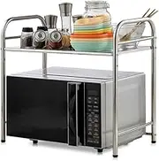 Kitchen Organiser Kitchen Shelf Stainless Steel Microwave Oven Shelf Oven Rack Floor Stand Shelf Storage Shelf (Size : 55CM)