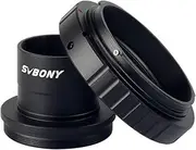 SVBONY T2 T Ring Adapter and T Adapter 1.25 inch Metal for All Canon EOS Standard EF Lenses and Telescope Microscope Camera Astrophotography Accessories