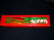 VINTAGE Prange's Christmas - Holiday Cake Pie SERVER - Japan - Gold Tone Utensil