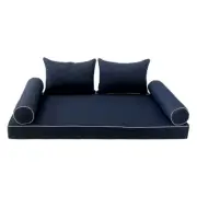 *COVER ONLY*-Style 4 Daybed Mattress Bolster Pillow Contrast Pipe Twin-AD101