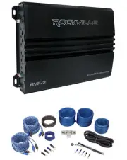 Rockville RVF-2 1200w Peak/300w CEA RMS 4 Channel Car Amplifier+Amp Wire Kit