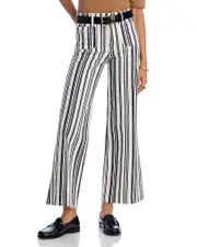 Frame Le Slim High Rise Palazzo Jeans in Navy Stripe