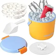 2.6L Portable Insulated Ice Bucket with Lid and Scoop Ice Container for Outdoor Picnic Camping Party PP Bucket for Freezer(Yellow,2.6L)