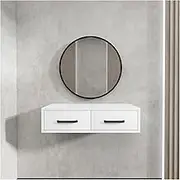 FHGDXCADCX Dressing Table, Dressing Table Wall Mounted Vanity Table with Mirror Fashionable Makeup Table for Bedroom Small Apartment Mini Wooden Dresser Desk