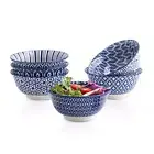 7 Inches Porcelain Cereal Bowl Set Set of 6 Soup Bowls Ceramic Bowls for Cer