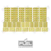 Custom Vinyl Decal Set of 62
