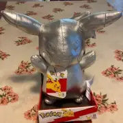 Pikachu GameStop 25 Year Plush Anniversary Silver Pikachu Toy New still in Box