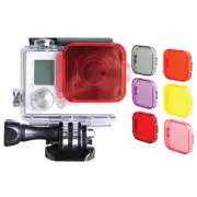 6 Piece Filter Kit for GoPro Hero 3/4 - Red Purple Pink Gray Orange Yellow