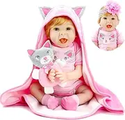 Aori Realistic 22in Reborn Baby Doll in Kitty Hoodie (50313)