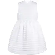 Hucklebones White Organza Stripe Bodice Party Dress