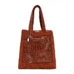 [Chloe] Chloe-Clay Brown Raffia Summer Banana Tote Bag-Donna OS OS