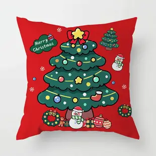 【滿388出貨】新款圣誕抱枕紅色喜慶節日靠墊抱枕居家沙發圣誕裝飾抱枕可拆洗
