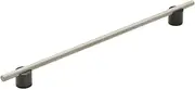 [Amerock] Cabinet Pull | Matte Black/Silver Champagne | 12-5/8 inch (320 mm) Center to Center | Transcendent | 1 Pack | Drawer Pull | Drawer Handle | Cabinet Hardware