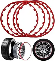 Rim Protector Alloy Wheel Protectors Car Wheel Rim Protector Ring Car Vehicle Wheel Rims Protectors Decor Strip 4 Pcs / 16-20In G20240113(Color:Red,Size:19in)(Red,18in)