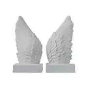 White Moose Wing Bookends Home/Office/Living Room Ornament Decor White