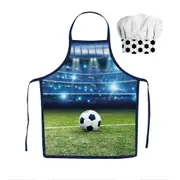 Sweet Home Football Stadium Soccer Kids Apron and Chef's Hat Set