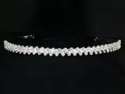 ZigZag: 3 Row Diagonal Lines Clear Crystal Rhinestone Headband