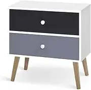 Artiss Bedside Table White + Grey + Black Board Side Tables Storage