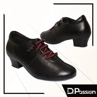 【D.Passion美佳莉】摩登練習舞鞋 C6615 黑牛皮 1.5吋 MIT系列