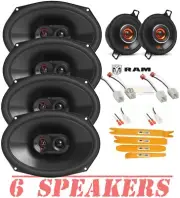 JBL Stage3 6"x9" Front-Rear Speakers | JBL GX328 Dash for 2009-2023 Dodge RAM